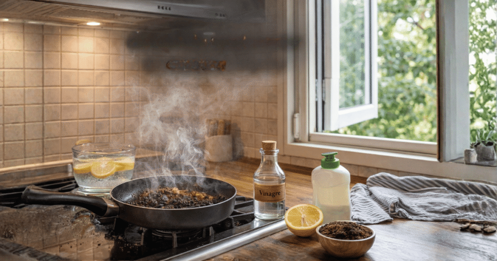 Como tirar cheiro de queimado da cozinha rápido