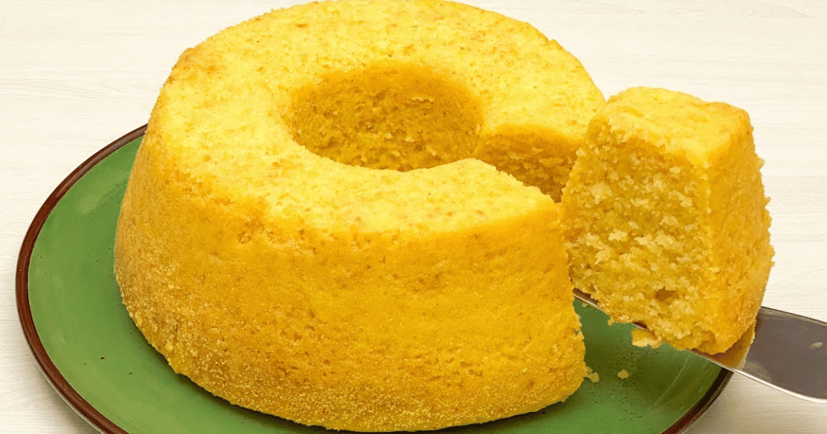bolo de fubá fofinho da vovó