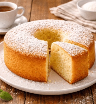 Bolo caseiro tradicional que cresce muito