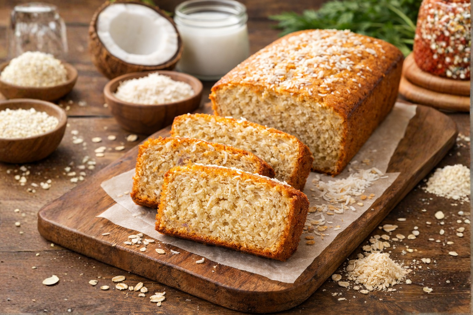 Bolo de Coco Saudável Sem Lactose