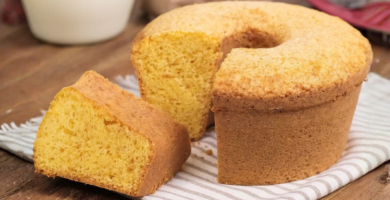 Bolo de fubá simples que não fica seco