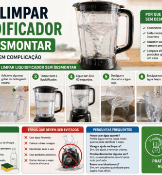 Como limpar liquidificador sem desmontar