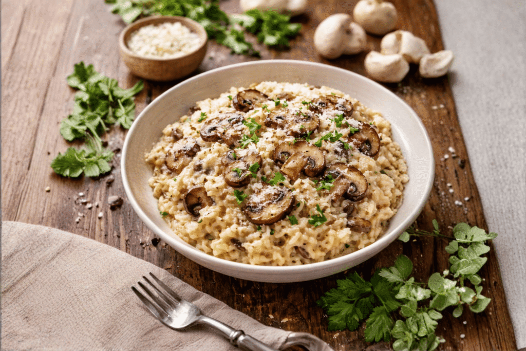 Risoto de cogumelos paris