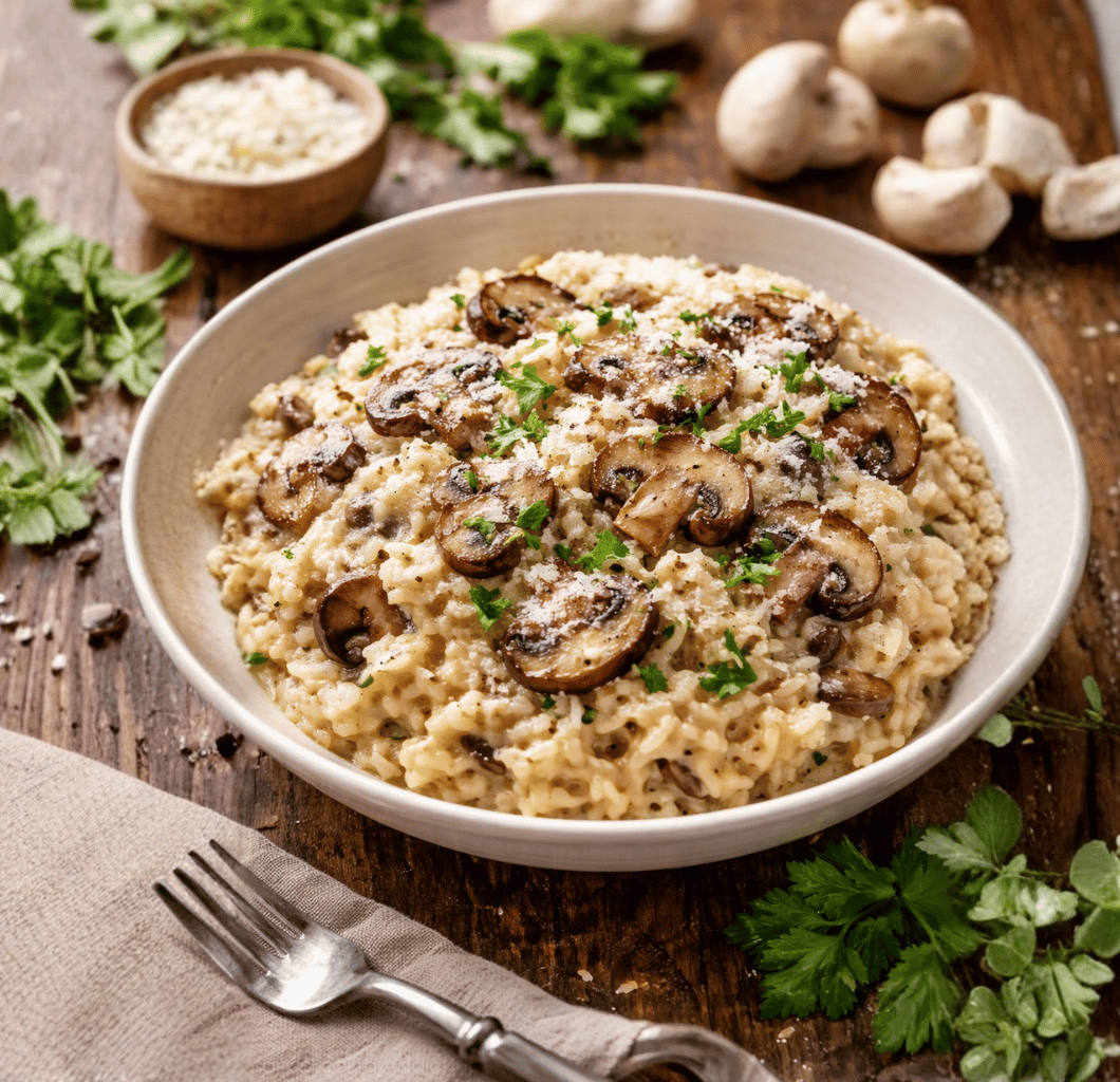 Risoto de cogumelos paris