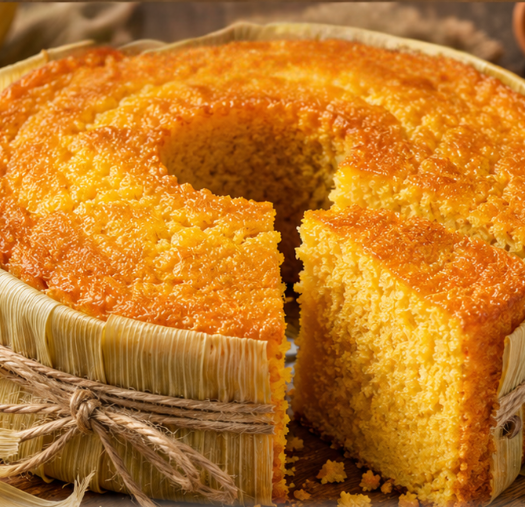 Bolo de milho na palha feito no liquidificador