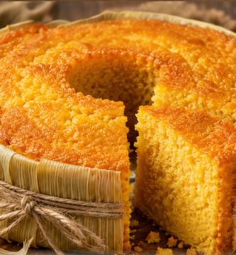 Bolo de milho na palha feito no liquidificador