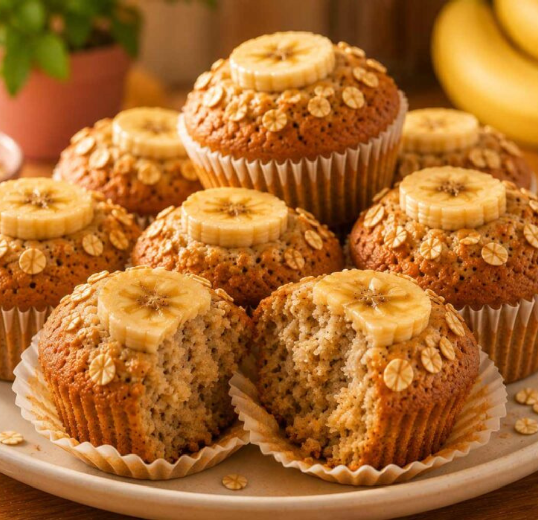 Muffin de banana com aveia