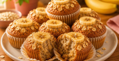 Muffin de banana com aveia