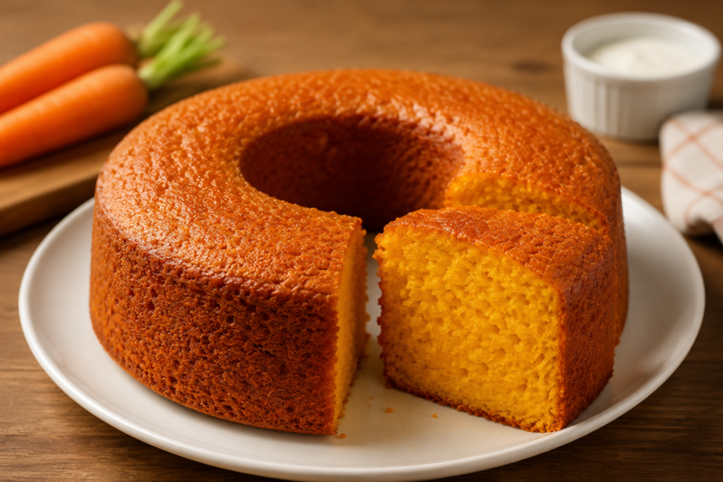 Bolo de cenoura sem óleo com iogurte