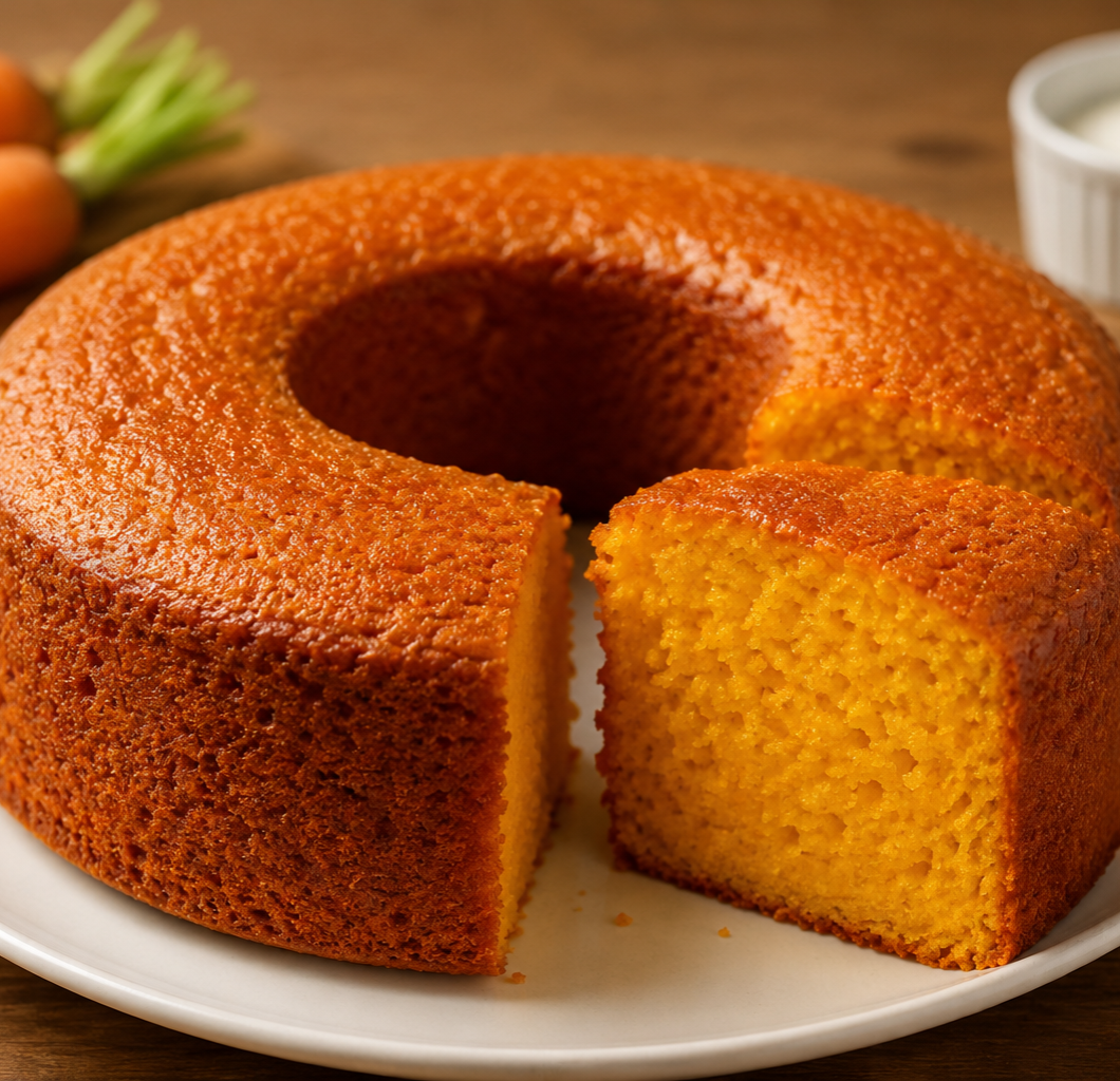 Bolo de cenoura sem óleo com iogurte