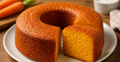 Bolo de cenoura sem óleo com iogurte