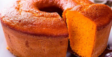 Bolo de cenoura sem oleo e açúcar