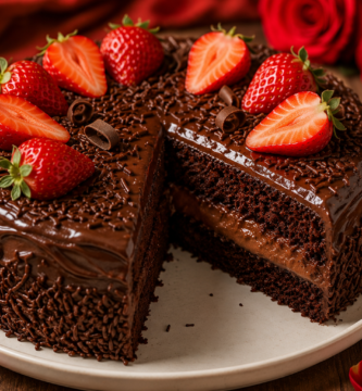 Bolo de chocolate para dia dos namorados