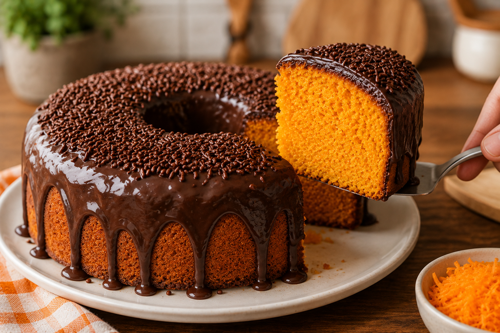 Bolo de cenoura com cobertura de chocolate bolo de cenoura fofinho com cobertura de chocolate para vender