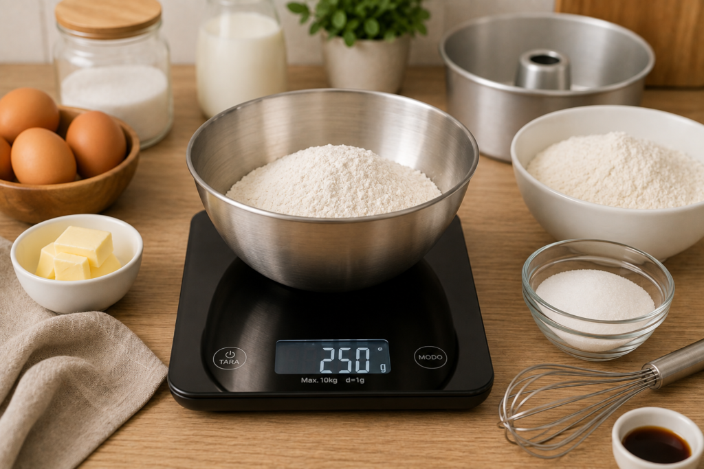 balança digital de cozinha para pesar ingredientes de receitas