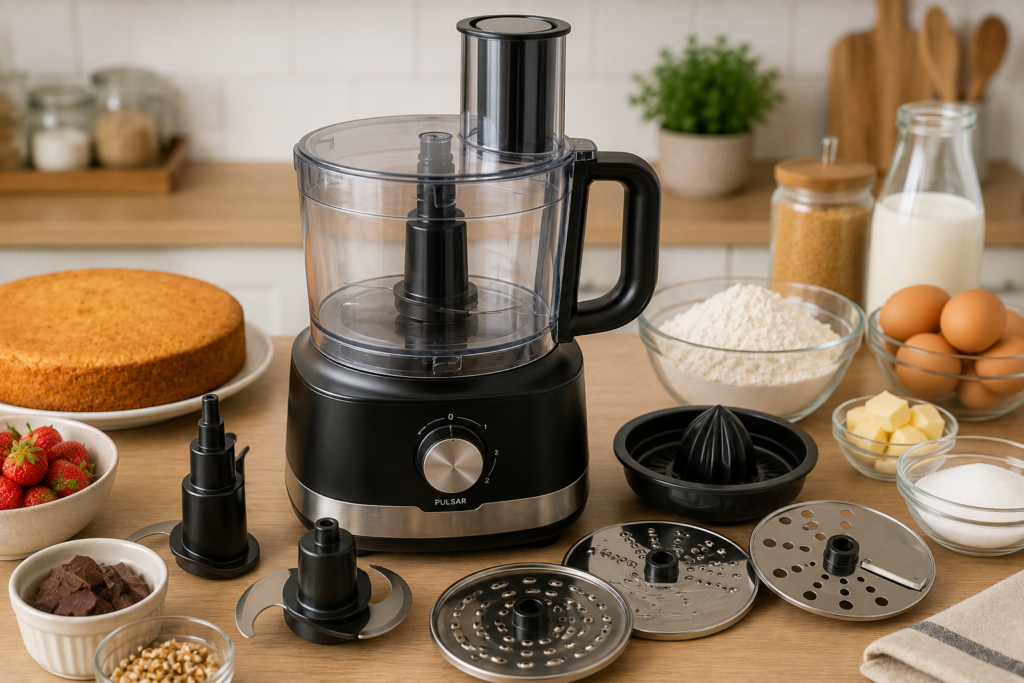 processador de alimentos para preparar ingredientes de bolo